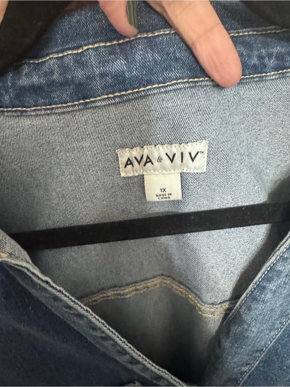 Ava & Viv Blue Denim Mini Shirt Dress - Picture 5 of 7